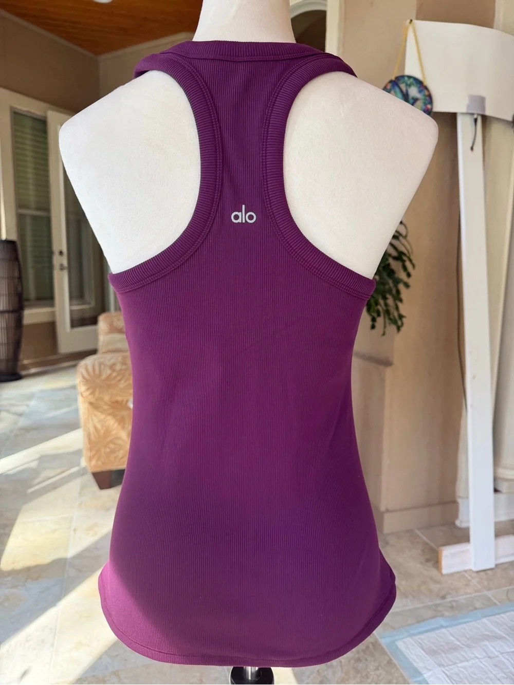 All Yoga Women’s Ribbed Tank Top in Plum, sz L